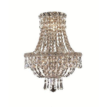 Elegant Lighting V2528W12Crc Tranquil 3 Light Wall Sconce44 Royal Cut Crystals Chrome