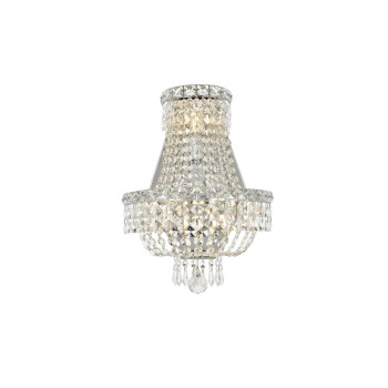 Elegant Lighting V2528W12Crc Tranquil 3 Light Wall Sconce44 Royal Cut Crystals Chrome