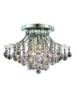 Elegant Lighting V8000F19Crc Toureg 6 Light Flush Mount Royal Cut Crystals Chrome