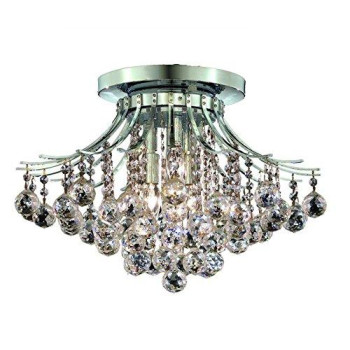 Elegant Lighting V8000F19Crc Toureg 6 Light Flush Mount Royal Cut Crystals Chrome