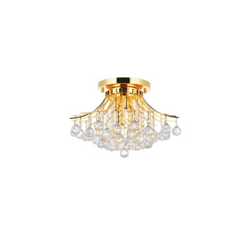 Elegant Lighting V8000F19Grc Toureg 6 Light Flush Mount Royal Cut Crystals Gold