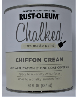 Rustoleum Chalked Ultra Matte Chiffon Cream Waterbased Chalk Paint 30 Oz