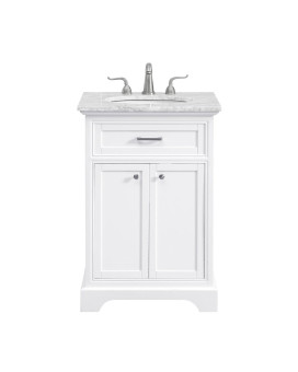 24 In Single Bathroom Vanity Set In White