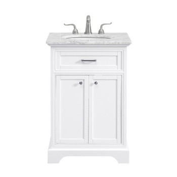 24 In Single Bathroom Vanity Set In White