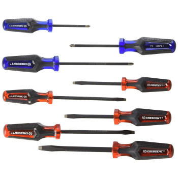 Crescent 8 Pc Phillipsslotted Comolded Diamond Tip Screwdriver Set Cgps8Pcset