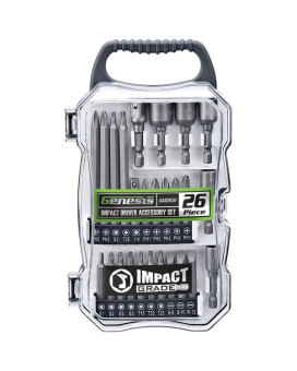 Genesis Gaidb26 26Piece Impact Driver Accessory Set