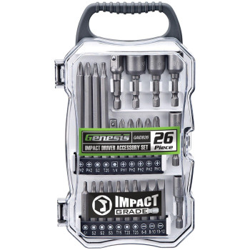 Genesis Gaidb26 26Piece Impact Driver Accessory Set