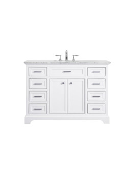 48 In Single Bathroom Vanity Set In White