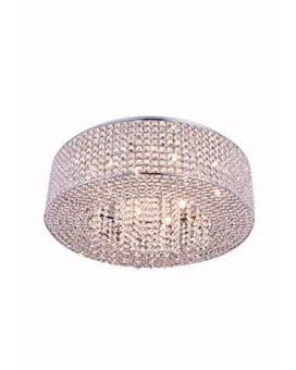 Elegant Lighting V2914F24Crc Amelie 10 Light Flush Mount44 Royal Cut Crystals Chrome