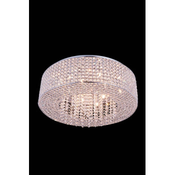 Elegant Lighting V2914F24Crc Amelie 10 Light Flush Mount44 Royal Cut Crystals Chrome