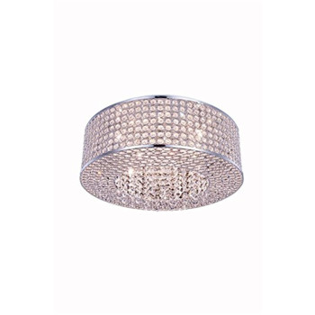 Elegant Lighting V2914F20Crc Amelie 8 Light Flush Mount44 Royal Cut Crystals Chrome