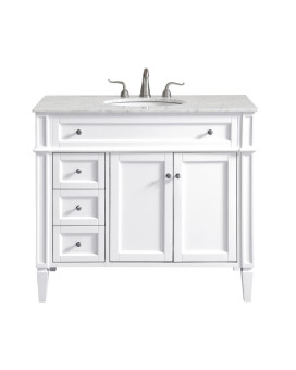 40 In Single Bathroom Vanity Set In White