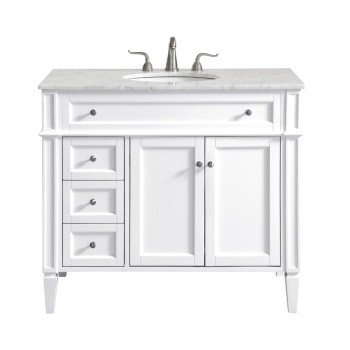 40 In Single Bathroom Vanity Set In White