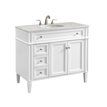 40 In Single Bathroom Vanity Set In White