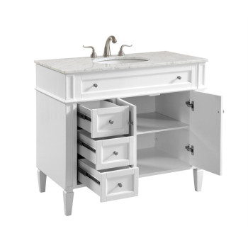 40 In Single Bathroom Vanity Set In White