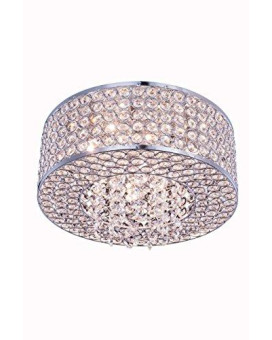 Elegant Lighting V2914F12Crc Amelie 4 Light Flush Mount44 Royal Cut Crystals Chrome