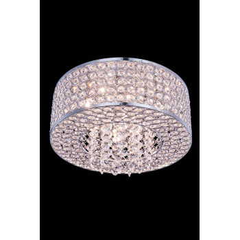 Elegant Lighting V2914F12Crc Amelie 4 Light Flush Mount44 Royal Cut Crystals Chrome