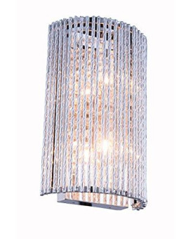 Elegant Lighting V2092W7Crc Influx 2 Light Wall Sconce Royal Cut Crystals Chrome