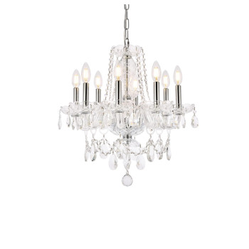 Elegant Lighting V7838D20Crc 20 X 20 In Princeton 8 Light Chrome Chandelier Royal Cut Crystals