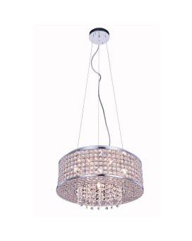 Elegant Lighting V2914D16Crc 5 X 16 In Amelie 6 Light Chrome Pendant Royal Cut Crystals