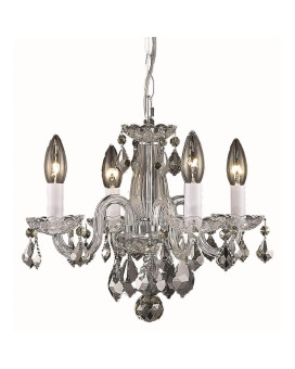 Elegant Lighting V7804D15Crc 12 X 15 In Rococo 4 Light Chrome Pendant Royal Cut Crystals