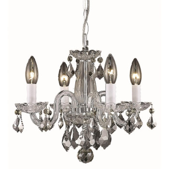 Elegant Lighting V7804D15Crc 12 X 15 In Rococo 4 Light Chrome Pendant Royal Cut Crystals