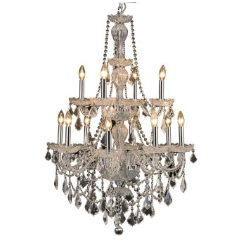 Elegant Lighting V7890D28Crc 41 X 28 In Giselle 12 Light Chrome Chandelier Royal Cut Crystals