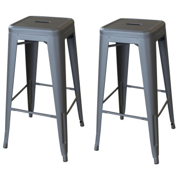 Amerihome Indooroutdoor 30 Inch Metal Bar Stool Set 2 Piece