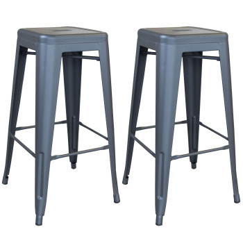 Amerihome Indooroutdoor 30 Inch Metal Bar Stool Set 2 Piece