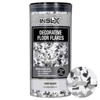 Inslx Products Egf900099Ea Decorative Paint Floor Flakes Additive Gray 12 Ounce