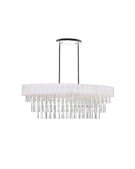 8 Light Drum Shade Chandelier With Chrome Finish