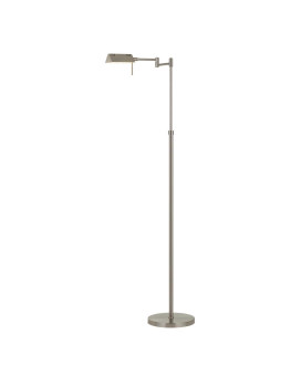 Clemson 585 Height Metal Floor Lamp In Brushed Steel Finish