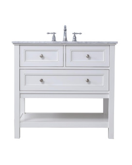 36 In Single Bathroom Vanity Set In White