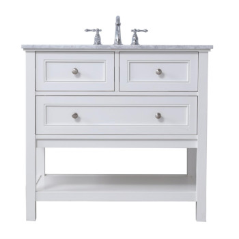 36 In Single Bathroom Vanity Set In White