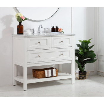 36 In Single Bathroom Vanity Set In White