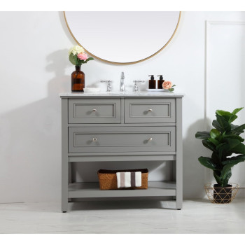 36 In Single Bathroom Vanity Set In Grey