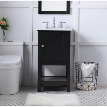 19 In Single Bathroom Vanity Set In Black