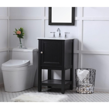 19 In Single Bathroom Vanity Set In Black