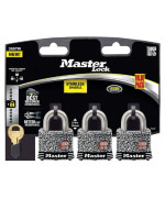 Master Lock Padlock 1 916In Pin Tumbler Keyed Dual Ball Bearing 3Pk