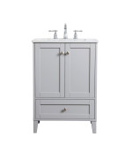 24 Inch Single Bathroom Vanity In Grey