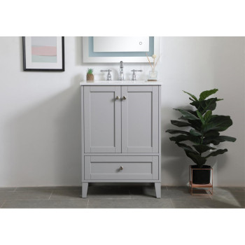 24 Inch Single Bathroom Vanity In Grey