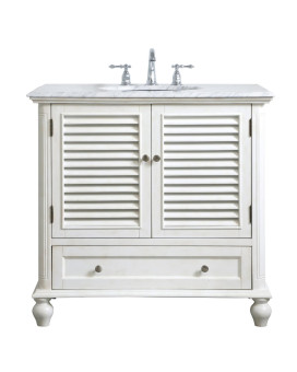 36 Inch Single Bathroom Vanity In Antique White