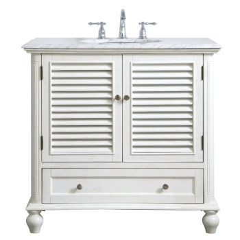 36 Inch Single Bathroom Vanity In Antique White