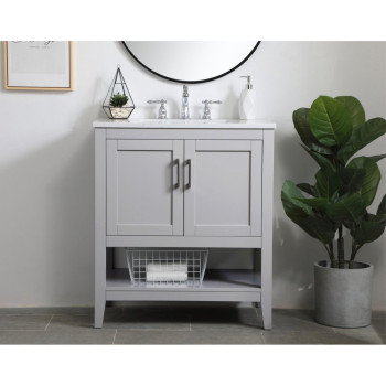 30 Inch Single Bathroom Vanity In Grey