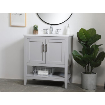 30 Inch Single Bathroom Vanity In Grey