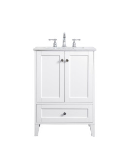 24 Inch Single Bathroom Vanity In White