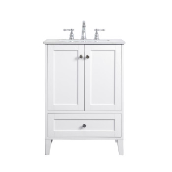 24 Inch Single Bathroom Vanity In White