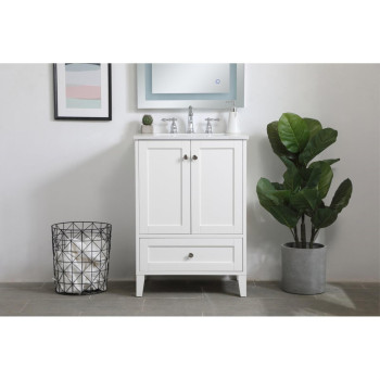 24 Inch Single Bathroom Vanity In White