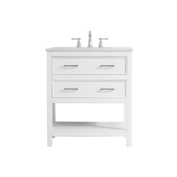 30 Inch Single Bathroom Vanity In White