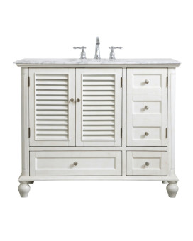 42 Inch Single Bathroom Vanity In Antique White